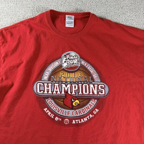 Vintage Gidan University of Louisville 2013 Champions T-Shirt Red Men’s Size XXL - Picture 2 of 7